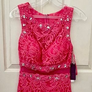 NWT Abby Paris Pink Lace Bodycon Dress (Semi-Formal)